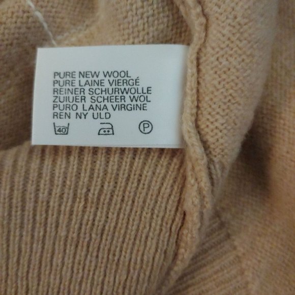 Peter Scott Camel and White Plaid Long Sleeve 100% lambs Wool Large - Picture 12 of 12